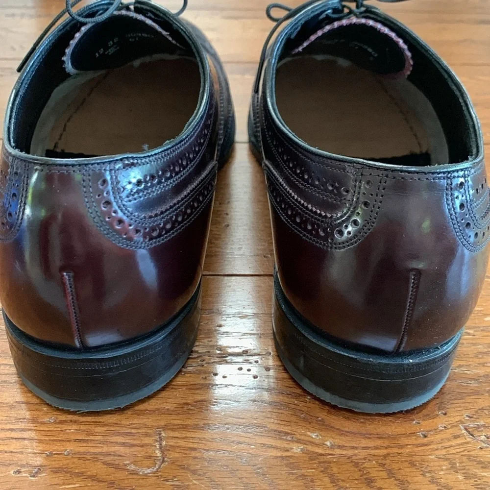 Florsheim Wingtip Oxford Lace-up Shoes Men’s Burgundy Leather Size 12 3E Width